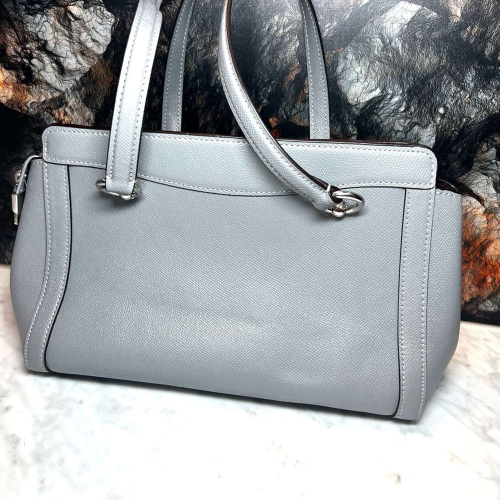 Dove Gray Saffiano Leather Coach Bag - Picture 2 of 6